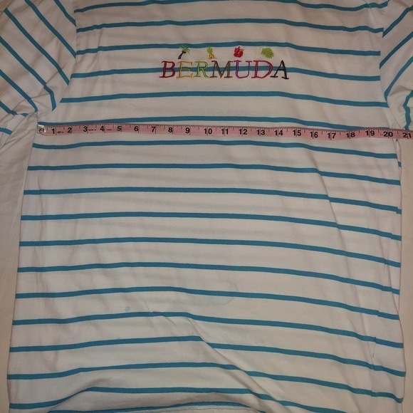 Pacsun Bermuda White/Blue Striped Long Sleeve Lounge Wear Top - Picture 7 of 9